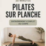 Une femme pratiquant le Pilates sur un tapis, effectuant un exercice de renforcement.