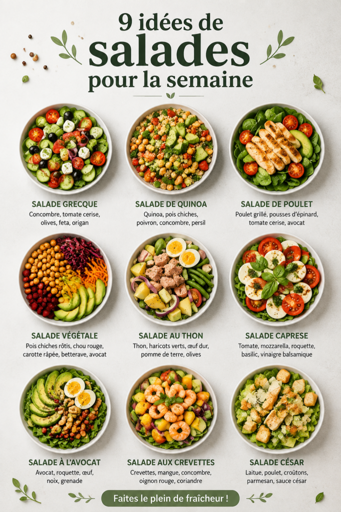 Une belle salade colorée avec des légumes frais, idéale pour une alimentation saine.