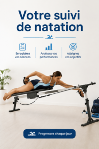 Femme en train de nager avec des mouvements efficaces dans une piscine.