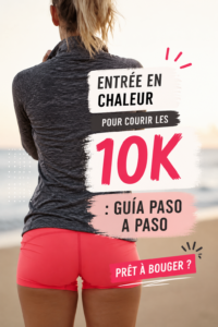 Femme s'échauffant avant une course de 10 km dans un parc.