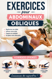Femme effectuant un exercice d'abdominaux obliques dans un cadre détendu