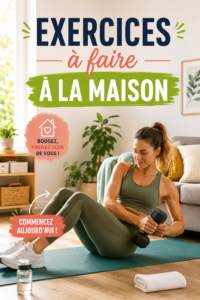 Femme faisant des exercices de yoga dans son salon pour le bien-être
