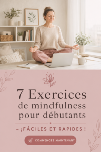 Femme pratiquant des exercices de mindfulness en pleine nature, affichant une expression sereine et concentrée.