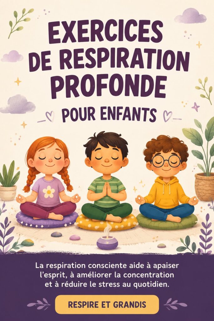 Un enfant pratiquant des exercices de respiration pour se relaxer.