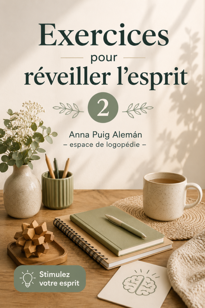 Femme pratiquant des exercices pour stimuler son esprit à la maison.