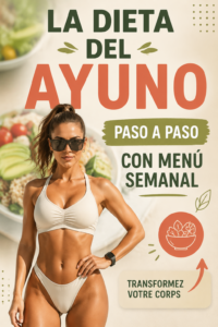 Femme méditant avec des fruits et légumes pour une diète équilibrée