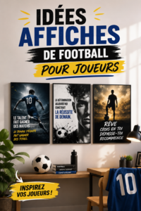 Affiches de football décorant un espace de vie chaleureux
