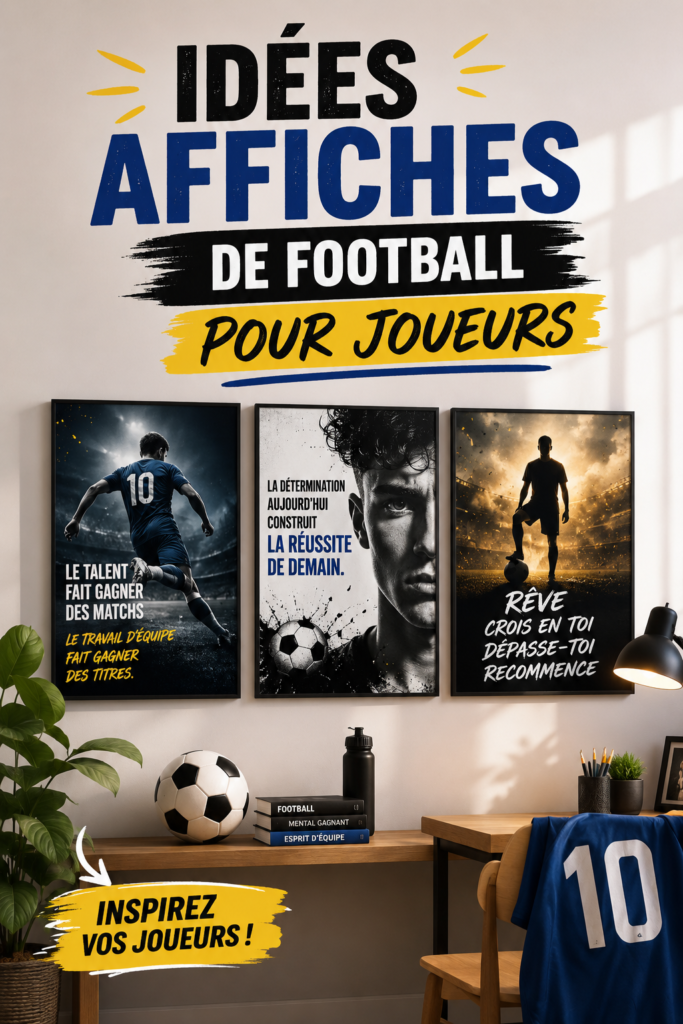 Affiches de football décorant un espace de vie chaleureux