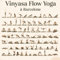 Une femme pratiquant le Vinyasa Flow dans un studio de yoga à Barcelone.