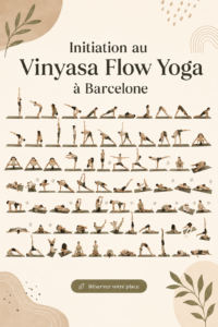 Une femme pratiquant le Vinyasa Flow dans un studio de yoga à Barcelone.