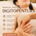 Image d'une femme pratiquant la digitopuncture sur elle-même pour améliorer son bien-être.