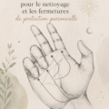 Femme pratiquant des mudras de nettoyage et de protection personnelle en pleine nature.