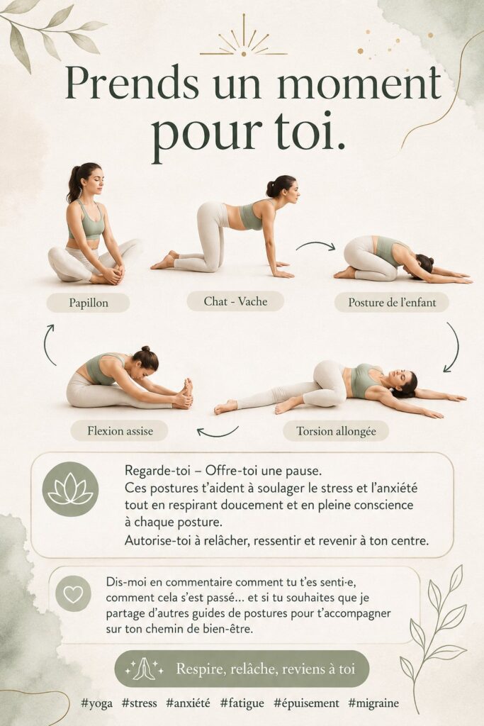 Femme pratiquant le yoga pour réduire le stress dans un environnement apaisant.