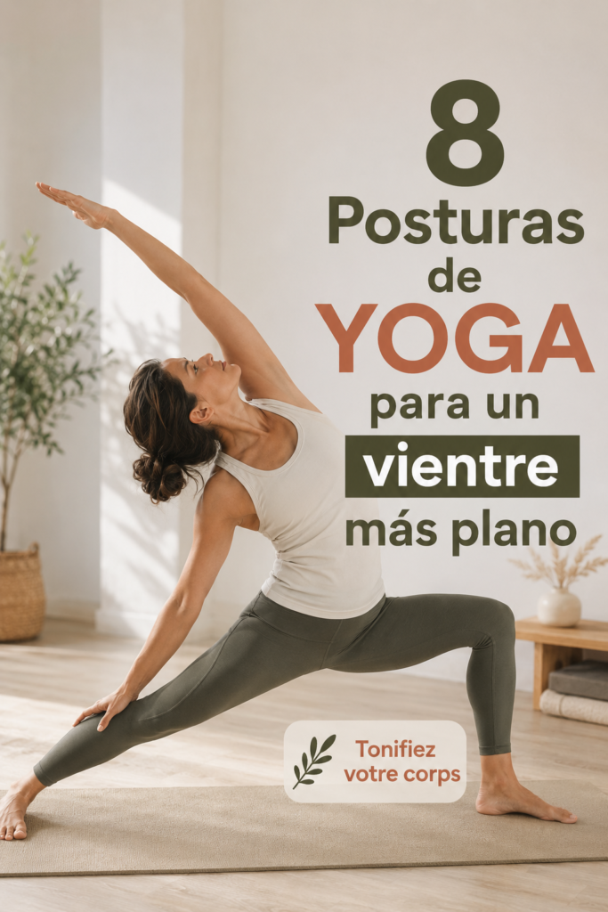 Une femme pratiquant le yoga dans un parc, se concentrant sur des postures pour tonifier son ventre.
