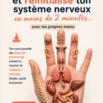 Femme pratiquant une technique de relaxation rapide pour réduire le stress avec des gestes simples.