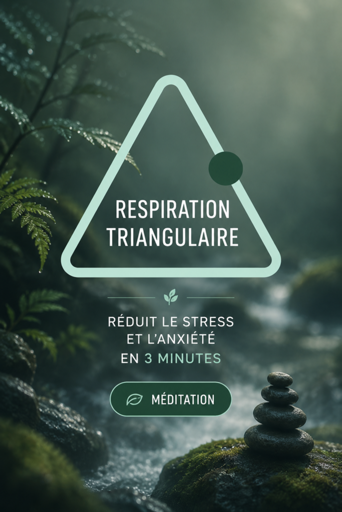 Femme pratiquant la respiration triangulaire dans un cadre paisible