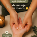 Femme se relaxant avec un massage de ses mains pour le bien-être