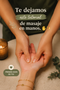 Femme se relaxant avec un massage de ses mains pour le bien-être
