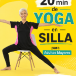 Une femme âgée pratiquant le yoga dans un jardin, illustrant le bien-être et la sérénité.