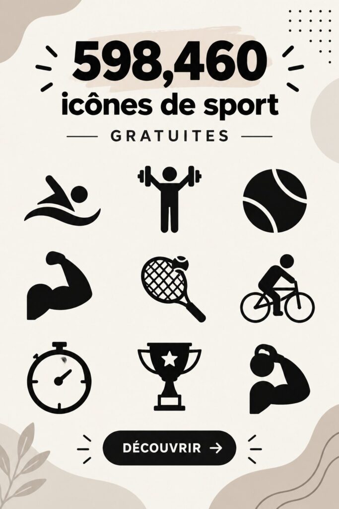 Collection d'icônes sportives gratuites pour le bien-être et le fitness.
