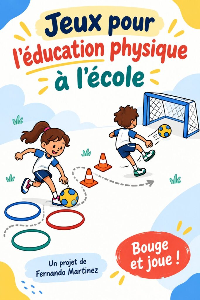 Des élèves s'amusant pendant un cours d'éducation physique avec des jeux ludiques.