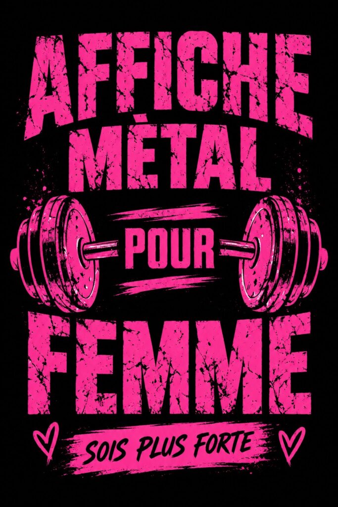 Affiche métallique 'Lady Of Iron' sur le mur d'une décoration moderne