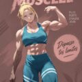 Une illustration inspirante d'une femme musclée représentant la force et la détermination.