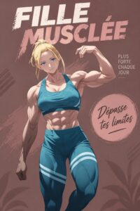 Une illustration inspirante d'une femme musclée représentant la force et la détermination.