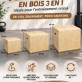 Box pliométrique en bois 3 en 1 pour l'entraînement à domicile
