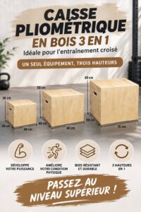 Box pliométrique en bois 3 en 1 pour l'entraînement à domicile