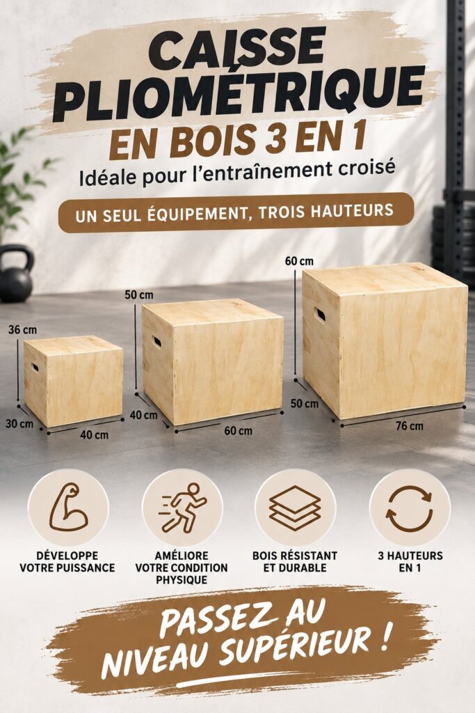 Box pliométrique en bois 3 en 1 pour l'entraînement à domicile