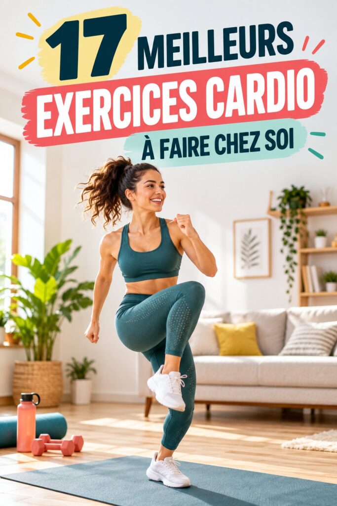 Femme faisant des exercices de cardio à la maison