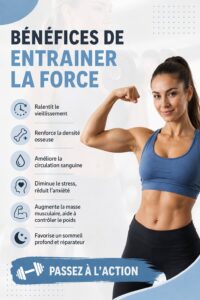 Femme entraînant sa force dans une salle de sport, se concentrant sur son bien-être.