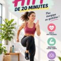 Une femme faisant des exercices de HIIT à la maison, motivée et énergique.