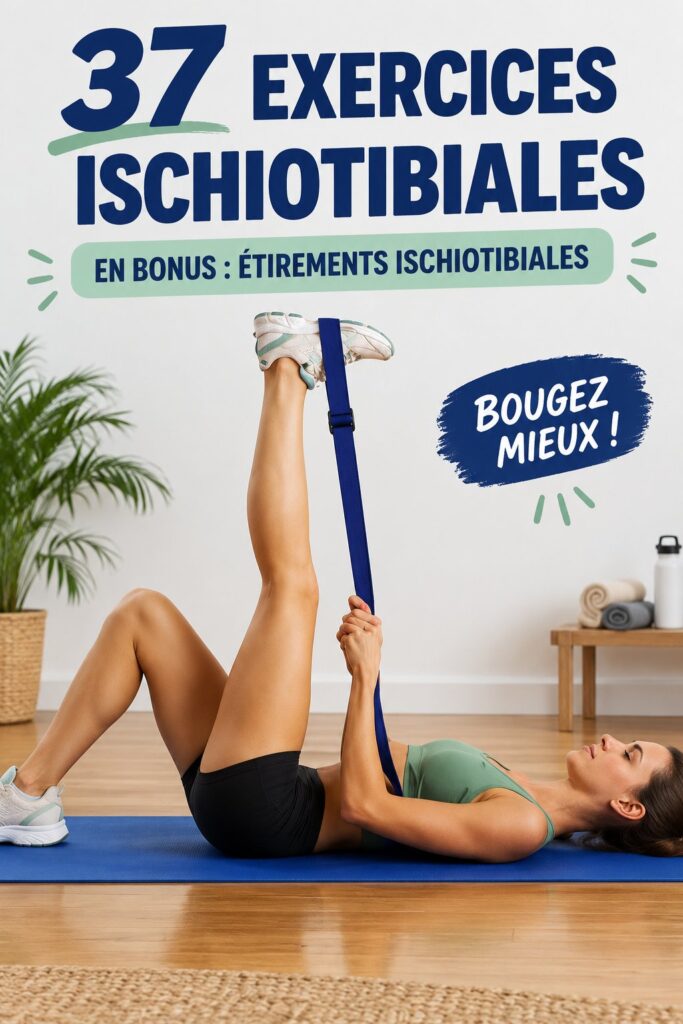 Femme exécutant des exercices d'étirement pour renforcement des ischio-jambiers.