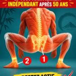 Femme de plus de 50 ans faisant des exercices japonais de renforcement physique, souriante et active.
