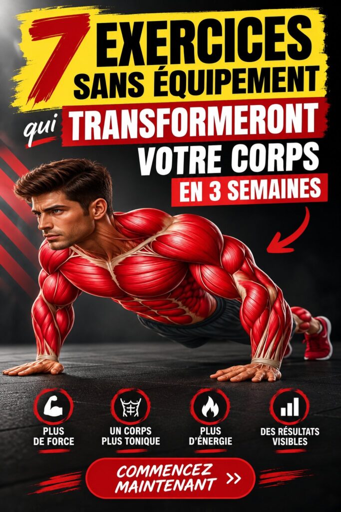 Une femme effectuant des exercices de fitness sans équipement à la maison, illustrant une routine de bien-être.