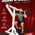 Femme utilisant une machine à squat en salle de sport, acte de tonification des jambes