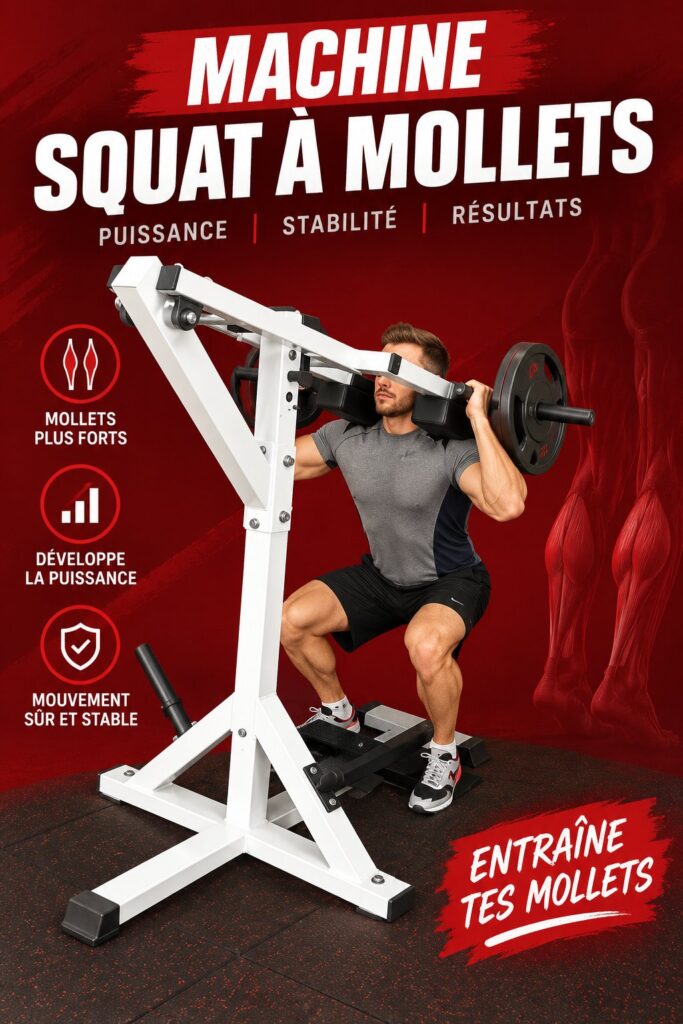 Femme utilisant une machine à squat en salle de sport, acte de tonification des jambes