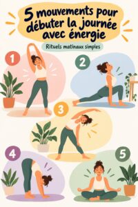 Femme pratiquant des mouvements de yoga matinal pour un réveil énergique et élégant
