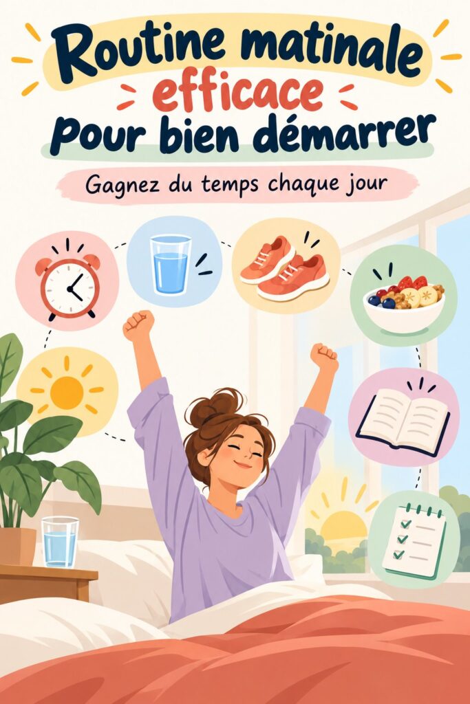 Femme réalisant des étirements au lever du soleil pour une routine matinale saine.