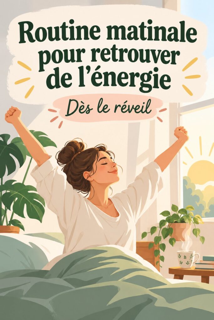 Femme faisant des exercices matinaux dans un cadre serein, symbolisant l'énergie et le bien-être.
