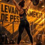 Femme pratiquant le soulevé de poids avec assurance lors d'un entraînement en salle de sport