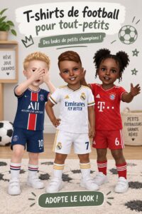T-shirts colorés pour enfants avec motifs de football