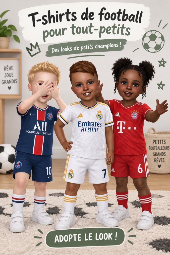 T-shirts colorés pour enfants avec motifs de football