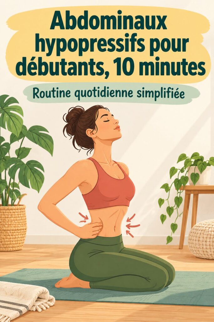 Femme pratiquant des abdominaux hypopressifs dans un cadre serein