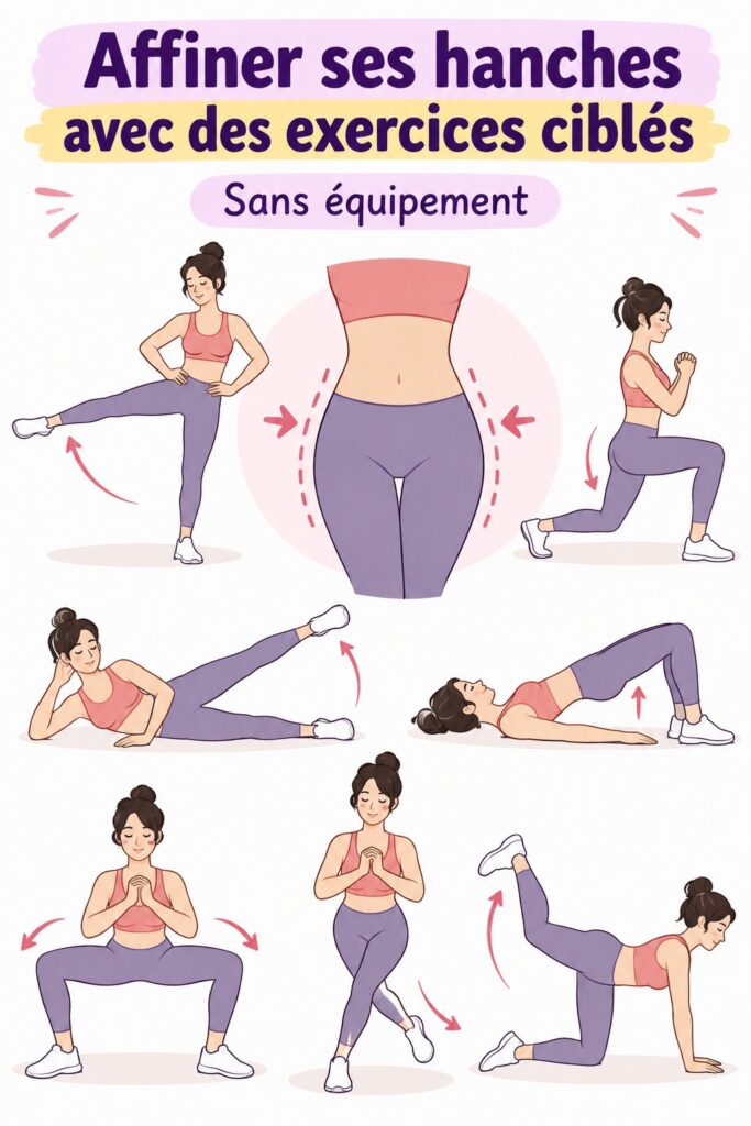 Femme faisant des exercices ciblés pour affiner ses hanches dans un cadre lumineux