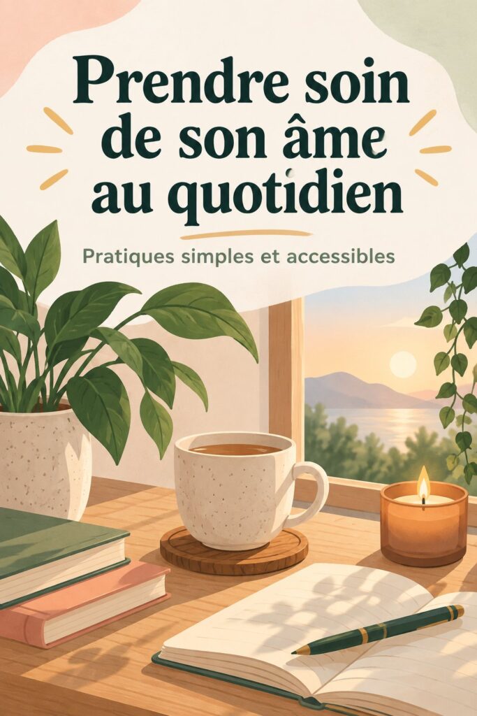 Femme méditant dans un environnement apaisant, symbolisant le bien-être spirituel.