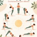 Femme pratiquant le Chandra Namaskar, une salutation apaisante du yoga.