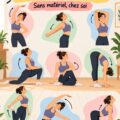 Femme faisant des étirements complets du corps dans un environnement zen.
